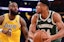Milwaukee Bucks forward Giannis Antetokounmpo and Los Angeles Lakers forward LeBron James