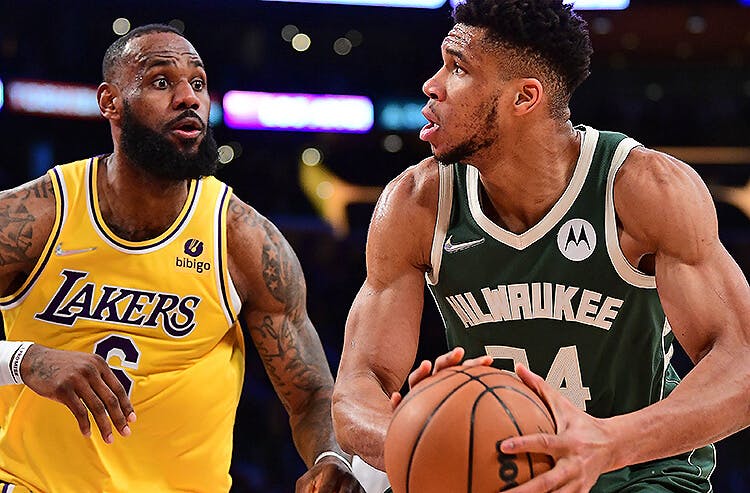 Milwaukee Bucks forward Giannis Antetokounmpo and Los Angeles Lakers forward LeBron James