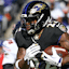 Baltimore Ravens running back Derrick Henry (22) rushes during the second quarter against the Chicago Bears at M&T Bank Stadium.