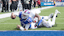 Buffalo Bills quarterback Josh Allen (17) scores a rushing touchdown against the Arizona Cardinals.