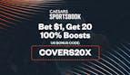 Caesars Sportsbook Promo Code 'COVERS20X': Get 20 100% Boosts With A $1 Bet On Cavs vs Celtics