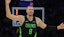 Boston Celtics center Kristaps Porzingis (8) reacts from the court against the Miami Heat 