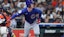 Chicago Cubs center fielder Pete Crow-Armstrong (4) drives in a run .