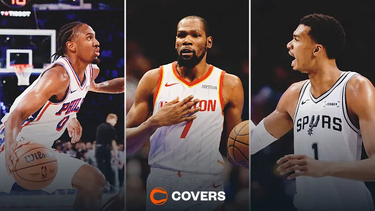 NBA predictions and moneyline picks.Tyrese Maxey, Kevin Durant, and Victor Wembanyama