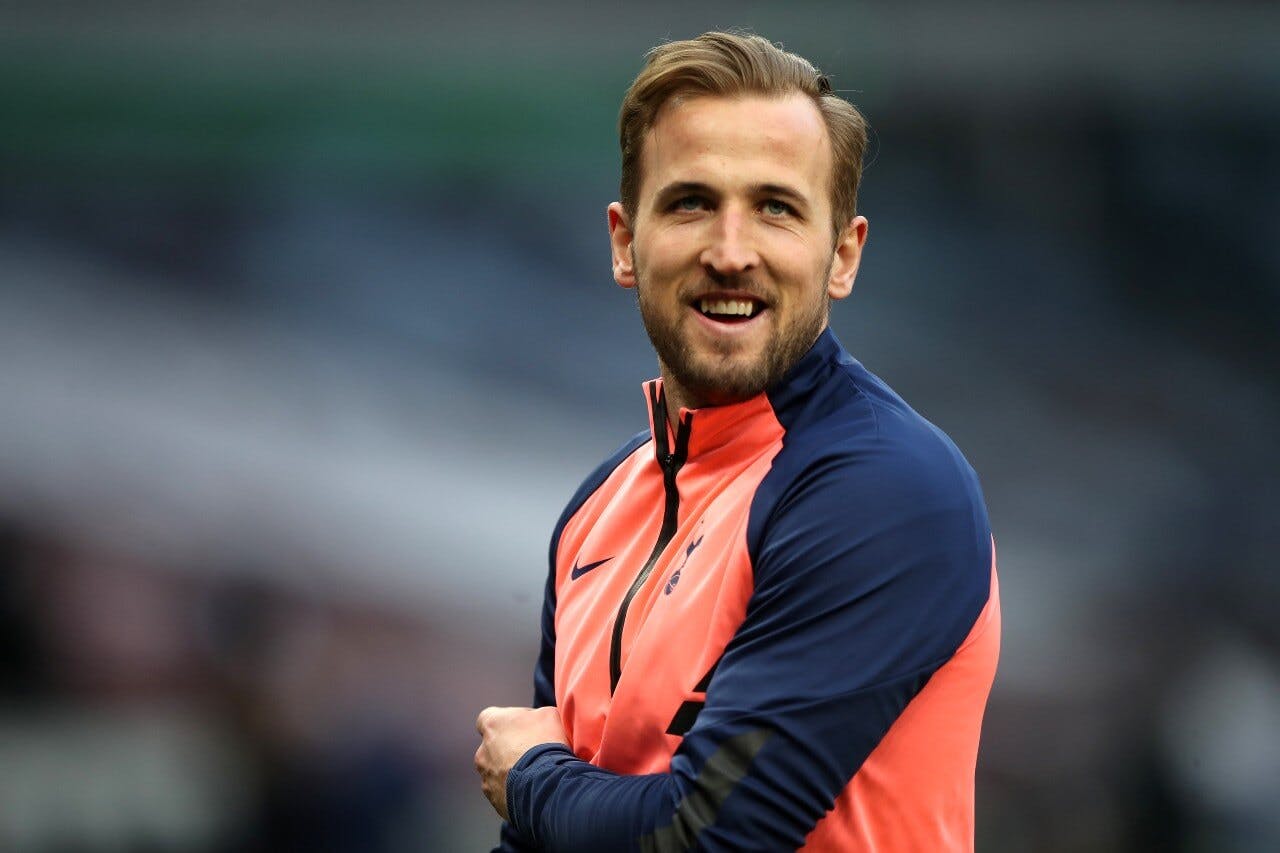 Harry Kane warming up prior to kick-off during the Premier League match at the Tottenham Hotspur Stadium, London on May 2, 2021. - (Photo by PA Images/Sipa USA)