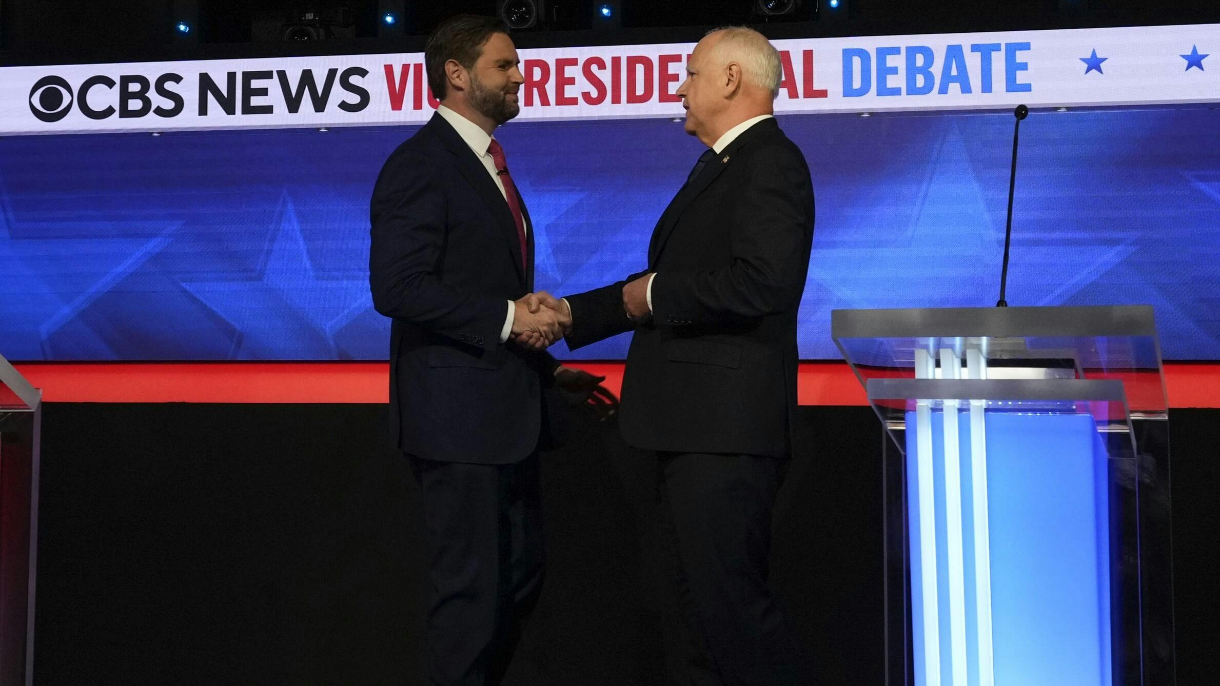 Republican JD Vance and Democrat Tim Walz Vice President debate