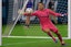 A shot on goal sails wide against West Ham United goalkeeper Łukasz Fabiański (1) during The Stateside Cup soccer tournament game Saturday, July 27, 2024 at EverBank Stadium in Jacksonville, FL. The Wolverhampton Wanderers defeated West Ham United 3-1. 
