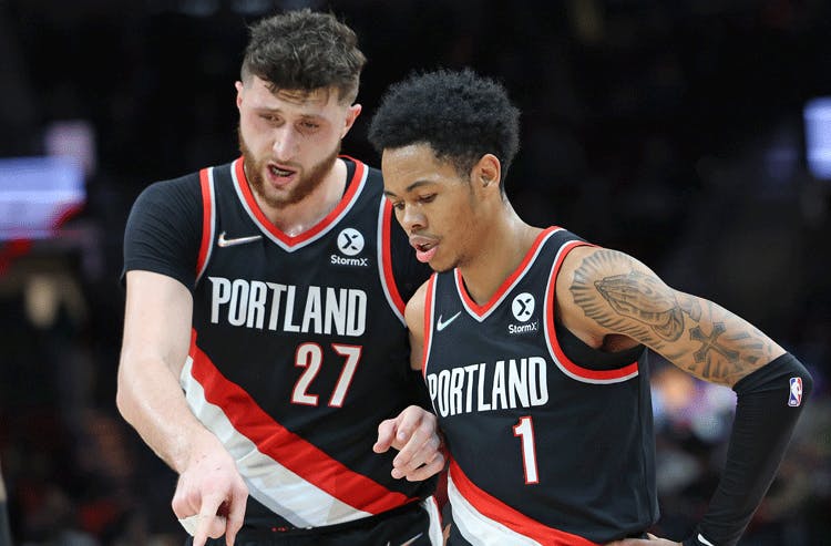 Anfernee Simons Jusuf Nurkic Portland Trail Blazers NBA