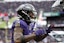 Baltimore Ravens wide receiver Zay Flowers (4) celebrates after scoring a touchdown against the Kansas City Chiefs during the first half in the AFC Championship football game at M&T Bank Stadium.