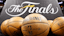 General view of the NBA Finals logo and basketballs.