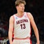 Arizona Wildcats forward Henri Veesaar (13) reacts against the Akron Zips.