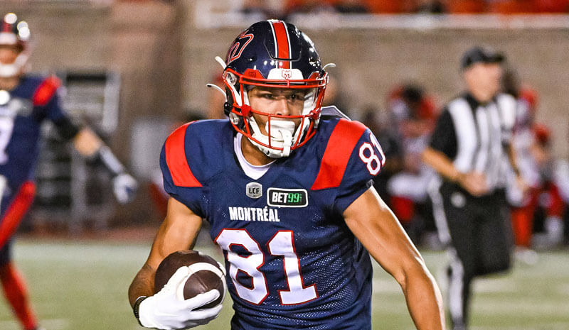 Montreal Alouettes wide receiver Tyson Philpot (81).