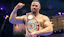 Joseph Parker celebrates victory in his Interim WBO World Heavyweight Title bout against the Democratic Republic of Congo’s Martin Bakole.