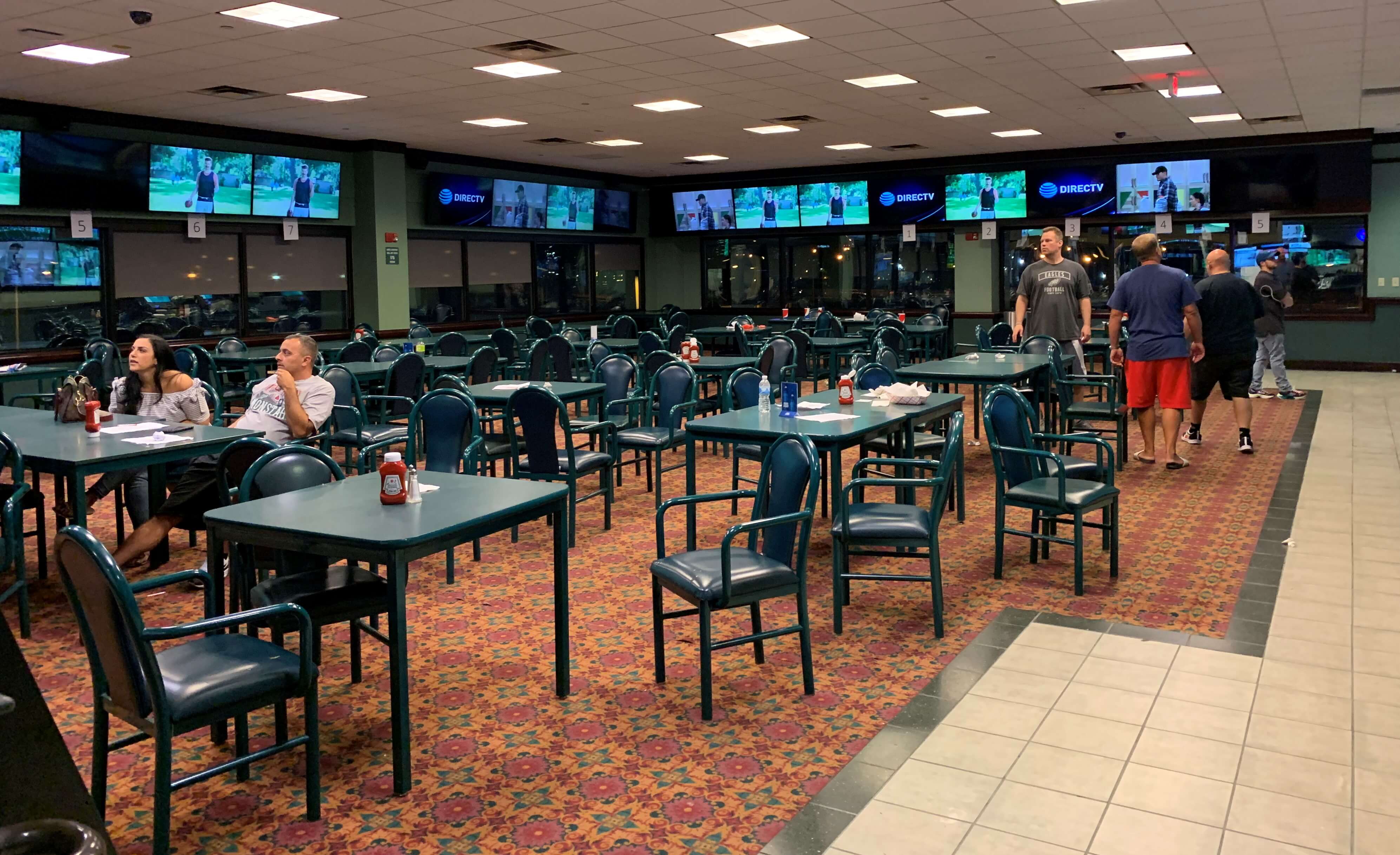 A look at the seating and screens at the South Philadelphia Race & Sportsbook