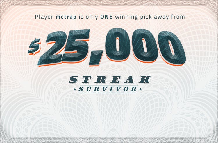 Covers user mctrap is just one win away from $25,000!