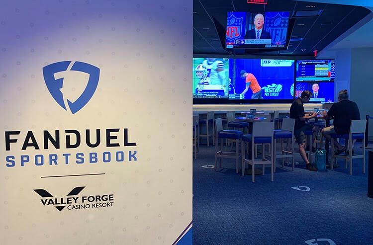 The entrance to FanDuel Sportsbook at Valley Forge Casino Resort in Pennsylvania
