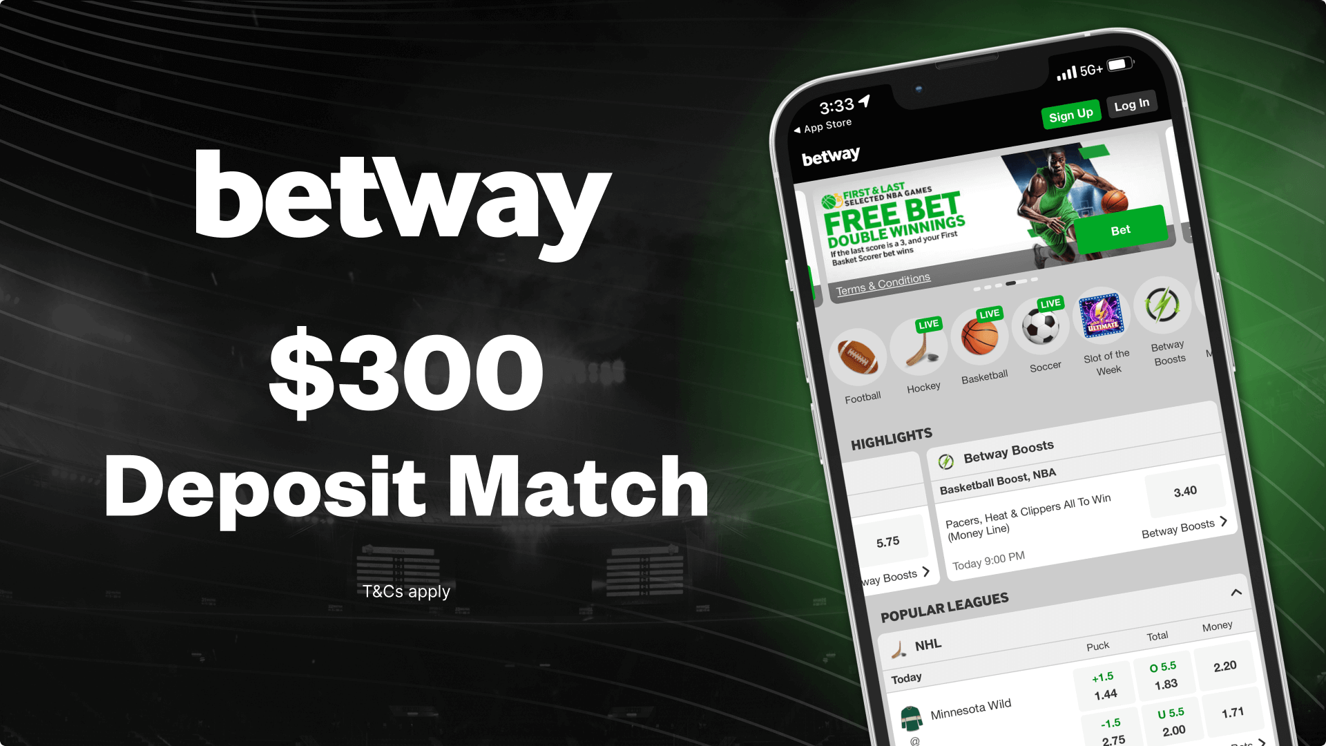 Betway sign up bonus