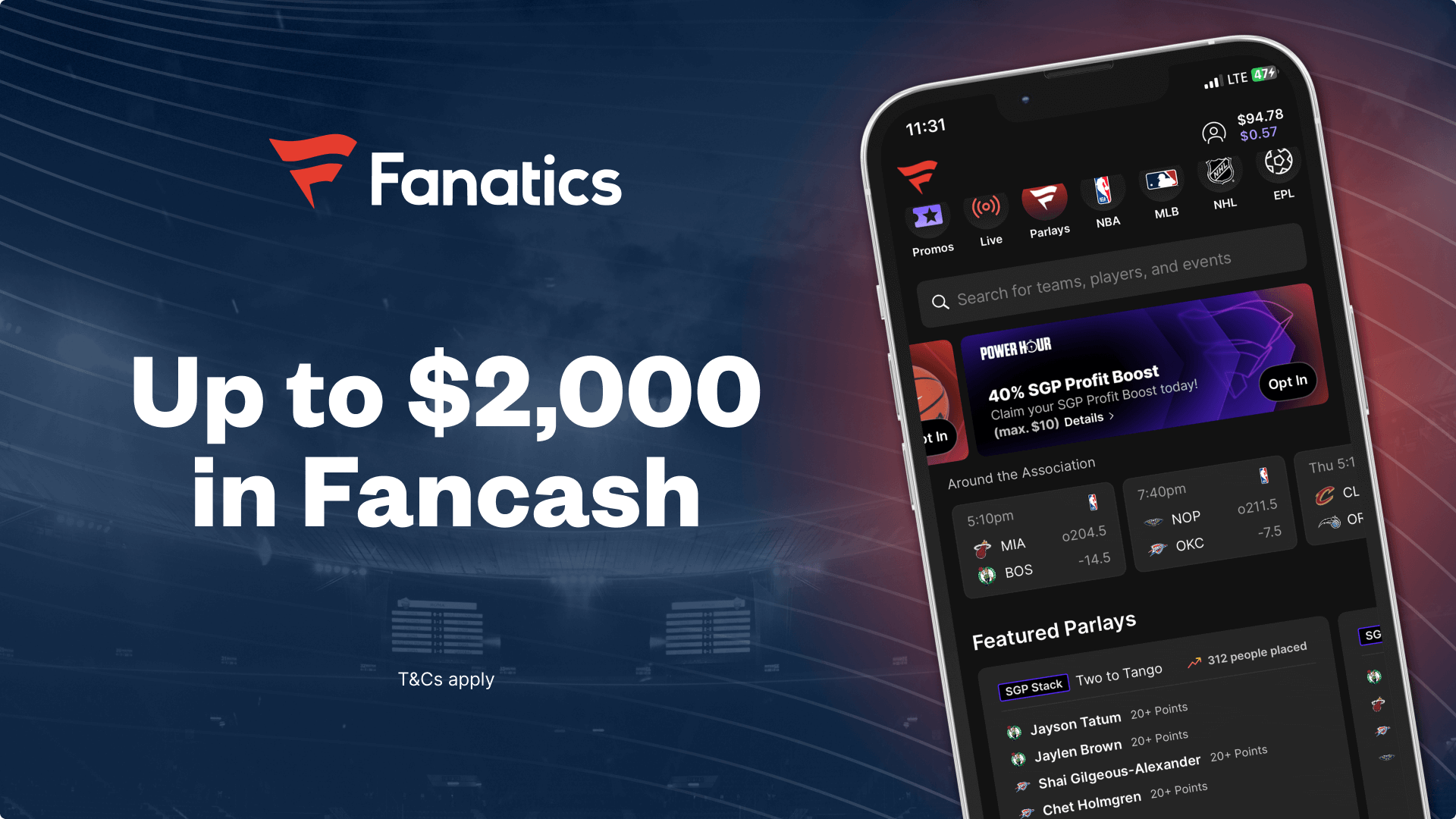 Fanatics sign up bonus