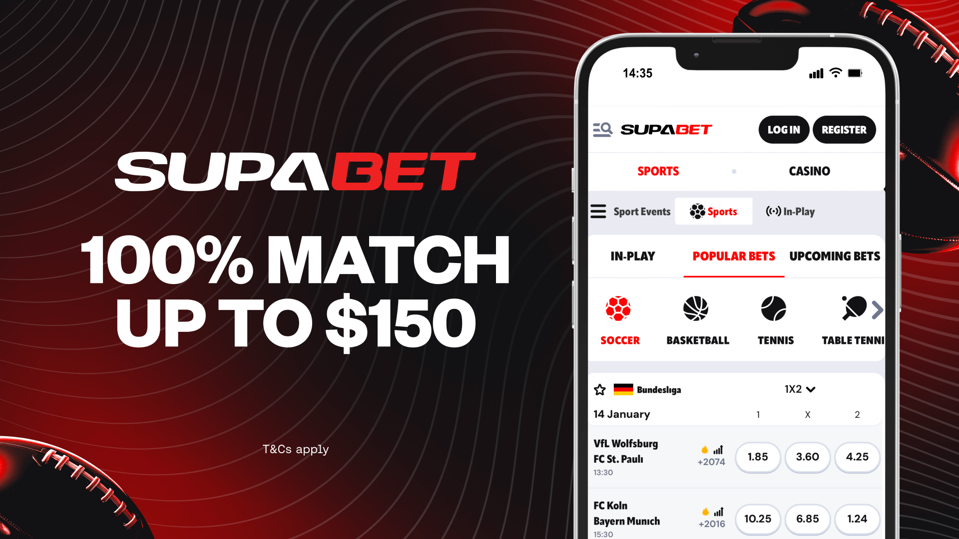 Supabet sign up bonus