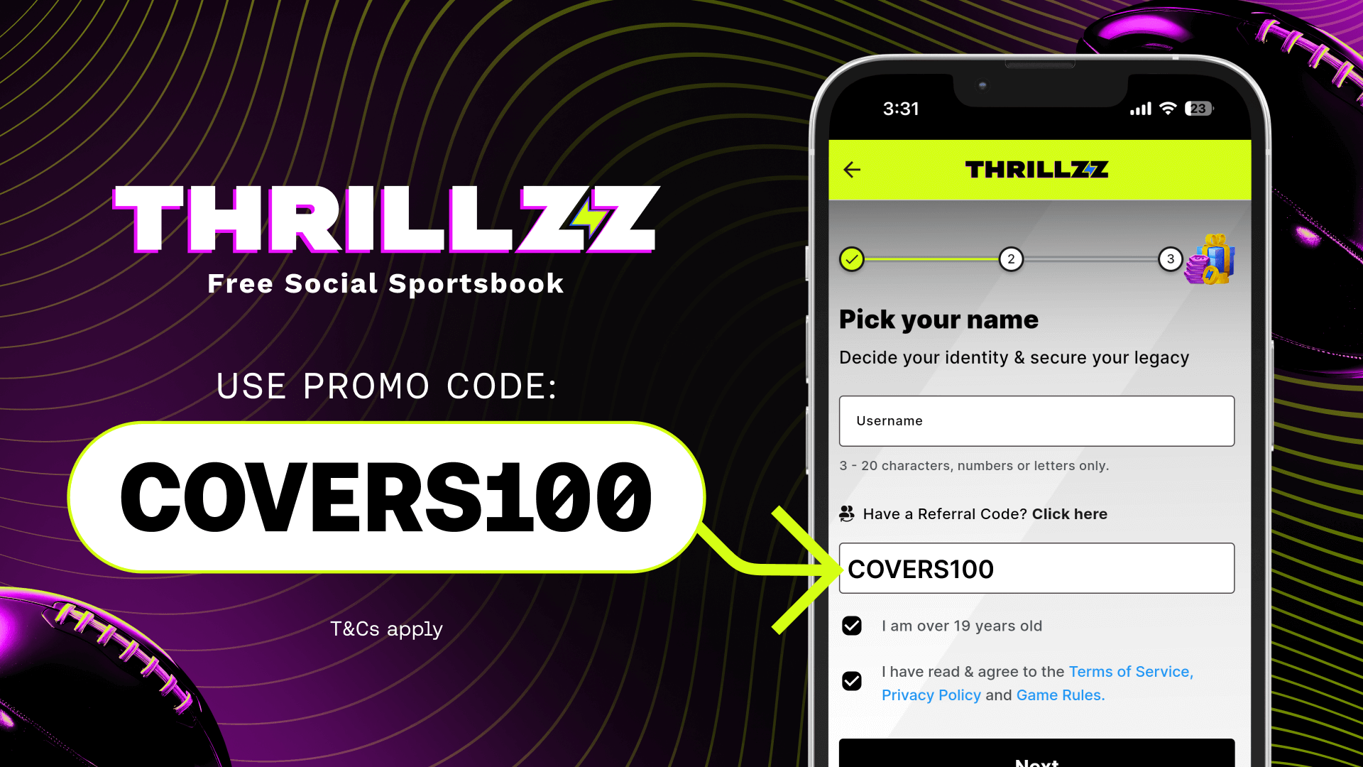 Thrillzz sign up bonus