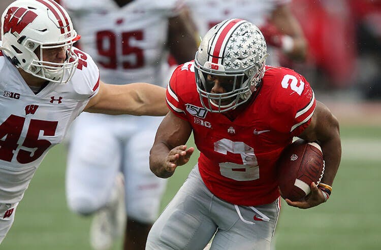 J.K. Dobbins Ohio State Buckeyes Wisconsin Badgers Championship NCAA betting odds spread total college football picks predictions preview 