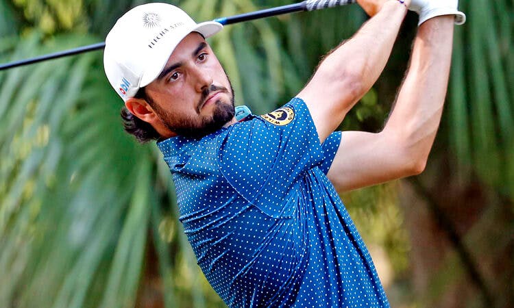 Abraham Ancer tees off at the RBC Heritage.