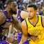 LeBron James of the Los Angeles Lakers and Stephen Curry of the Golden State Warriors