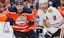 Edmonton's Leon Draisaitl and Chicago's Duncan Keith battle in NHL action.