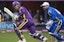 Ricky Ponting bats during a cricket All-Star game. 