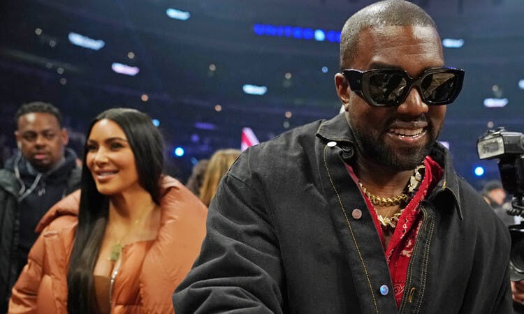Kanye West at an NBA game.