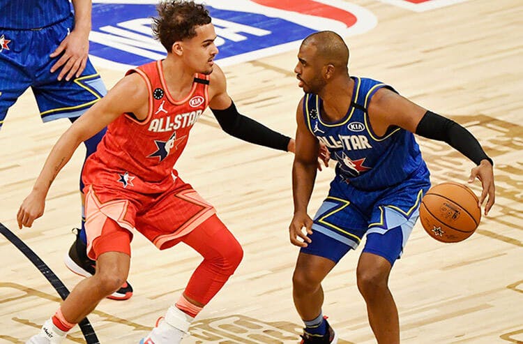 Trae Young and Chris Paul face off against each other in the NBA All-Star game.