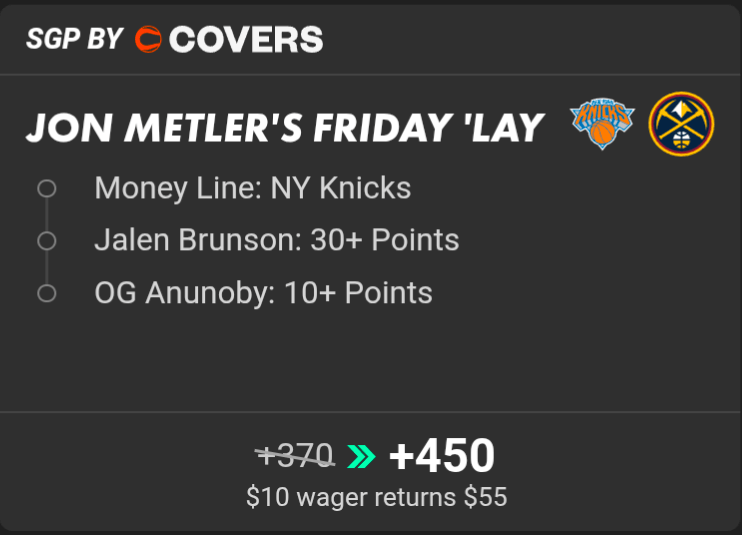 Knicks vs. Nuggets parlay March 6