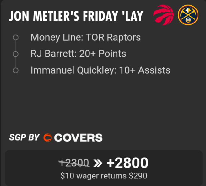 Jon Metler NBA ML parlay