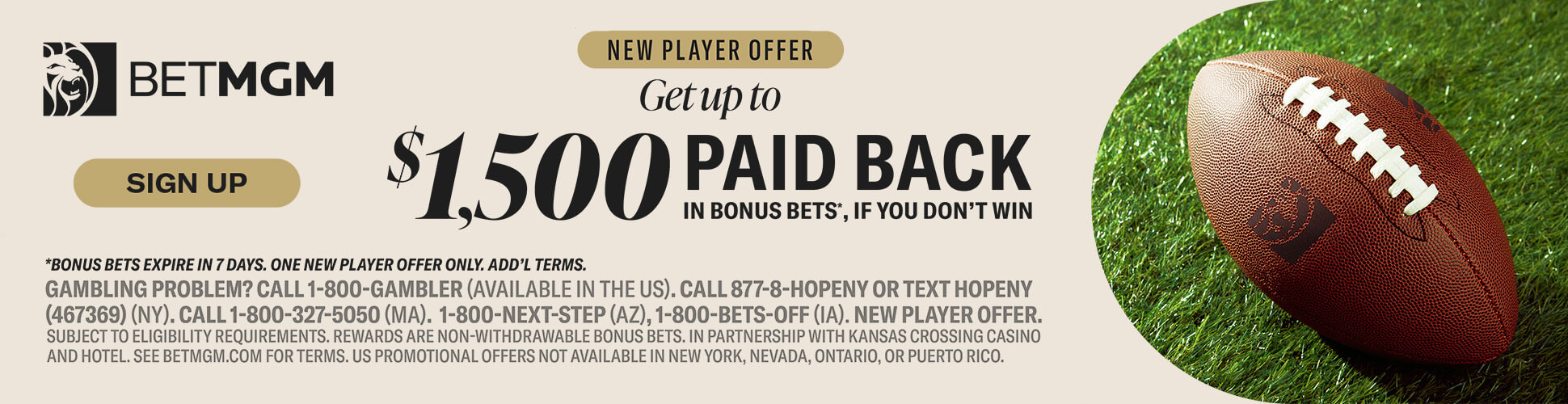 BetMGM bonus code offer: $1500
